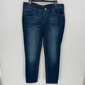 Earl Jean Women Blue Wash Denim Jegging Pants Stretch Comfort Waist Size 15